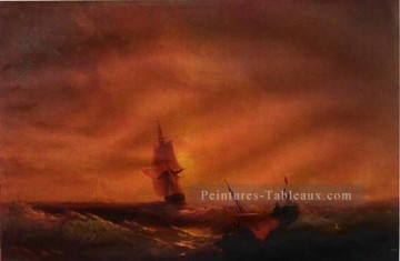survivant 1844IBI paysage marin Bateau Ivan Aivazovsky Peinture à l'huile